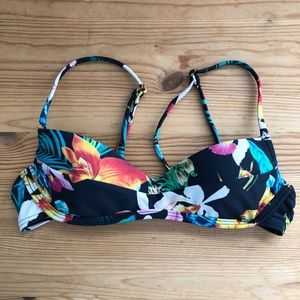 Rip Curl Swim Top, Black Floral, XS